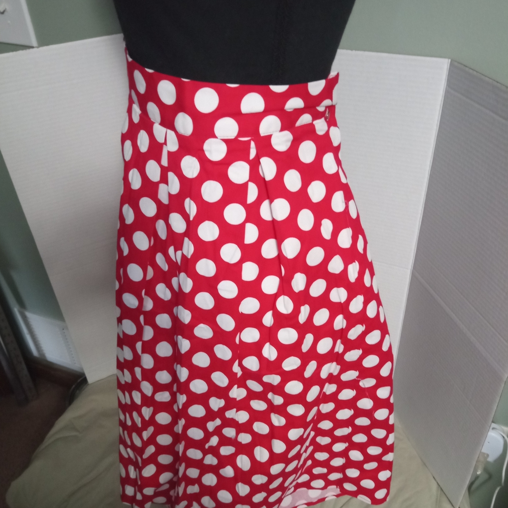 Womans 50'S Style Red Polka Dot Skirt. Size 3x Brand New Without Tags Pocket On